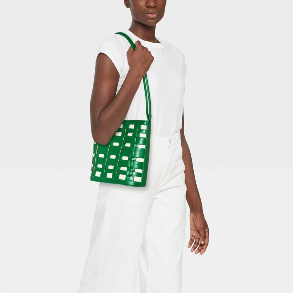 New Day Green Woven Basket Shoulder Bag